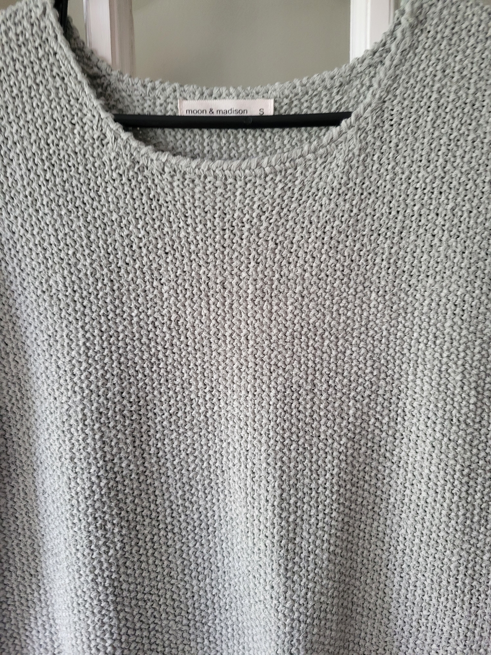 Moon & Madison short sleeve sweater cropped textured knit Sage Green Sz Small - Picture 5 of 13